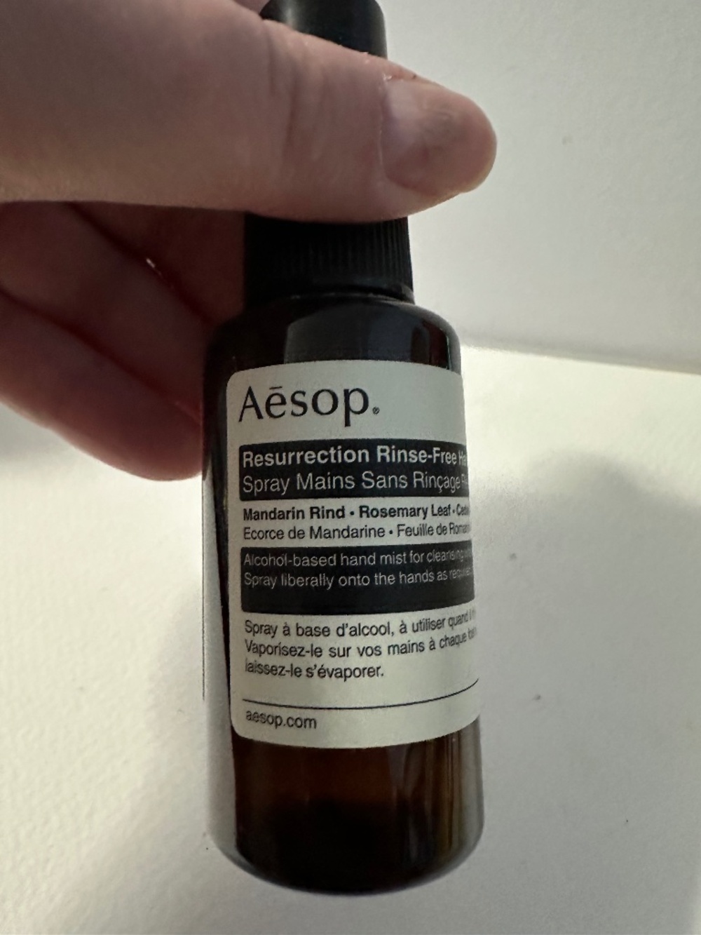 Aesop Resurrection Rinse-Free Hand Mist Travel Size 15mL – New